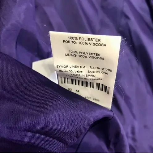 Catrina Vintage 80s 90s Cropped Blazer Wide Sleeve Purple Navy Fringe Tassels L