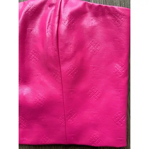 ROTATE Emili Logo Embossed Strapless Cropped Top US Size 8 in Fuschia Purple Pink