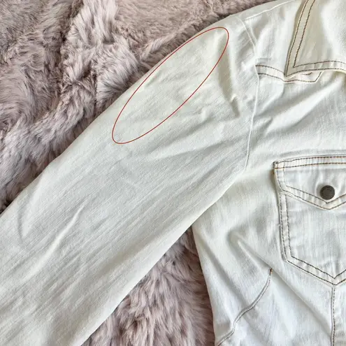 Hot Kiss Vintage Y2K White Fitted Denim Button Up Jacket