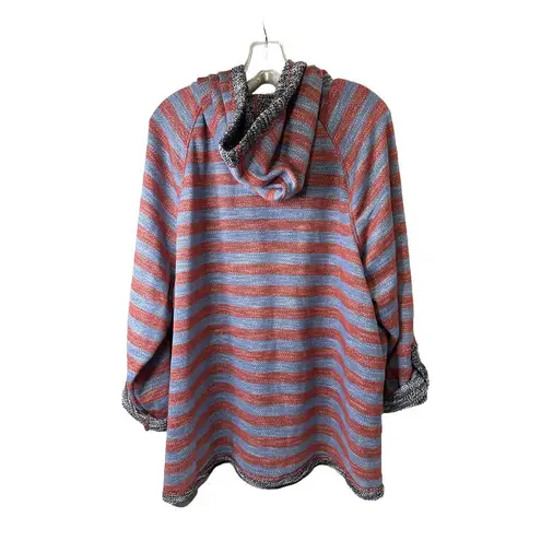 Park Lane Lark Lane Hoodie Striped Full Zip With Pockets Size 2XL Multicolor Striped