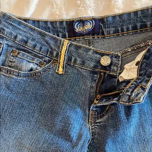 Embellished Blue Jeans with Gold Accents Size 2