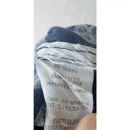 Vintage Boho Patchwork Maxi Skirt M Blue Floral Tiered Hippie Cottage Prairie Size M