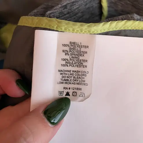 Title Nine Women S Gray Blue Willpower Running Jacket Full Zip Hooded Quilted