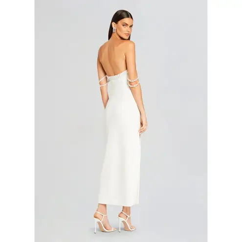 retrofete Abilene Beaded Off The Shoudler Maxi Dress White Womens Size Small