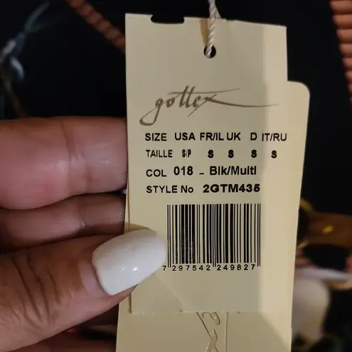 Gottex Black Pink Ruched Cover Up Skirt Size S