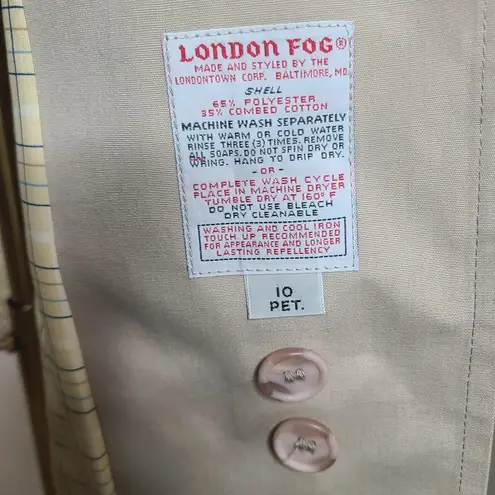London Fog Vintage Maincoats Classic Double Breasted Belted Trench Coat Sz 10P