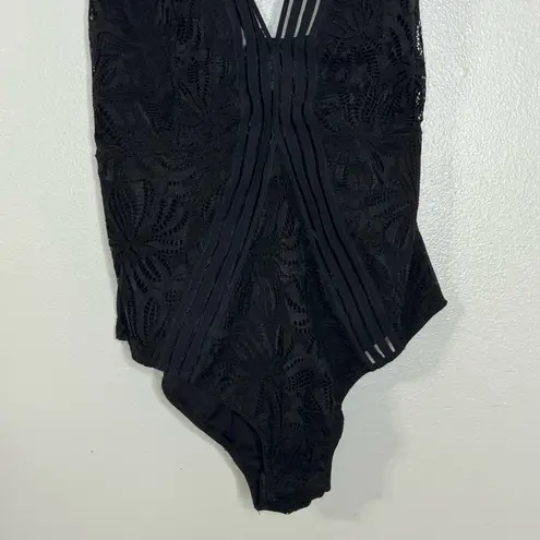 Ambrielle Woman's Large Black Passion Lace V Neck Adjustable Strap Bodysuit Sz S