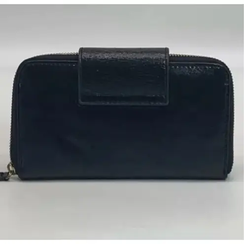 Ted Baker ✨ Black Patent Leather Buckle Zip Around Wallet✨