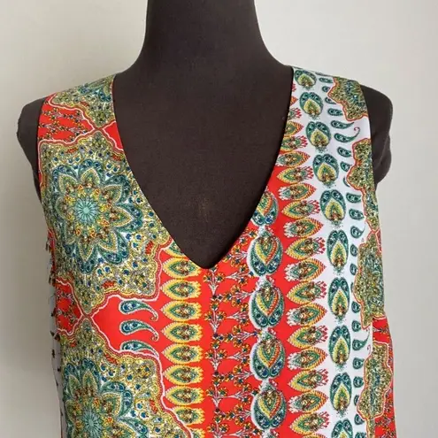 Rose + Olive Rose & Olive sz S red bright boho hippie blouse