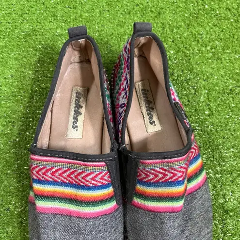 Women’s Inkkas Slip Ons SZ 8 Southwest Aztec Pattern Espadrille EUC summertime Gray