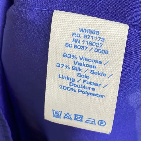 Boden Blue Brown Yellow Printed Short Sleeve Silk Blend Dress Womens Size 6 Long