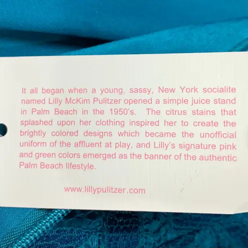 Lilly Pulitzer  Kaleigh Shift Dress Teal Tidal Wave Fern Gallery Lace Size 2