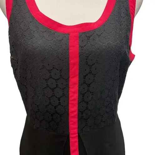 Nicole by Nicole Miller High Low Tank Dress Size 12 Black Red Sleeveless