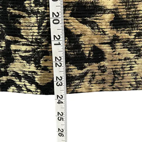 Escada Pencil Skirt US 4 Black Gold Linen Silk Blend Brocade Abstract Glamour