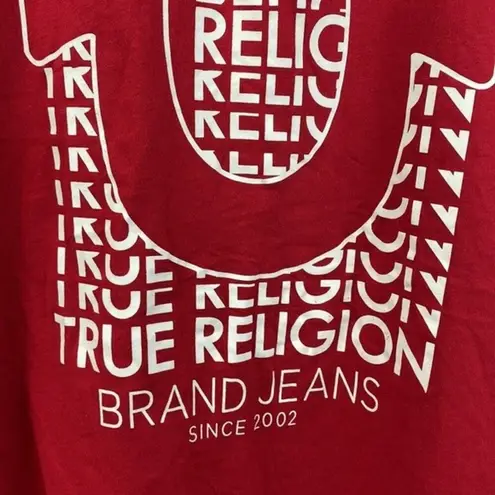 True Religion  Red Short Sleeve Graphic Logo Print Tee T Shirt M