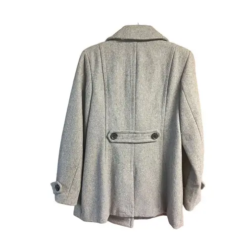 st. john's bay St. John’s Bay * Gray * Wool Blend * Double breasted ￼* Pea Coat * Sz PM NWOT