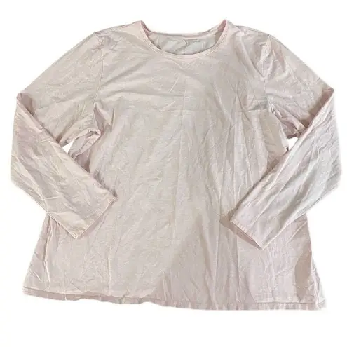 Pure Jill XL Pink Long Sleeve Blouse Stretch Cotton Capsule Wardrobe Essential