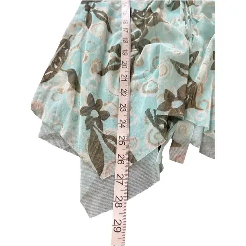 90s Y2k Babydoll Tank Fairy Core Floral Print Handkerchief Hem Size S Sheer