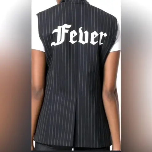 Zadig & Voltaire VEX Striped 'Fever' Waistcoat Black Pinstripe Size S