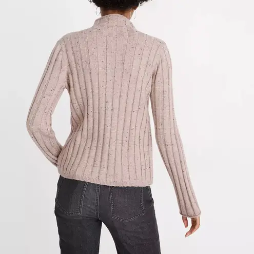 Madewell  Blush Pink Donegal Evercrest Ribbed Wool Blend Turtleneck Sweat…