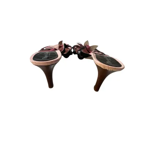 Franco Barbieri Vintage Made In Italy Flower Leather Heel Size 8.5 Women's Pink