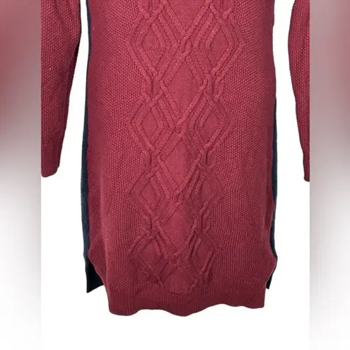 Tommy Hilfiger  Two-Tone Maroon & Navy Sweater Dress Size Small Preppy