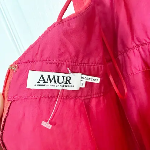 NWOT AMUR Dominique Dress in Raspberry Rose Size 2 Red