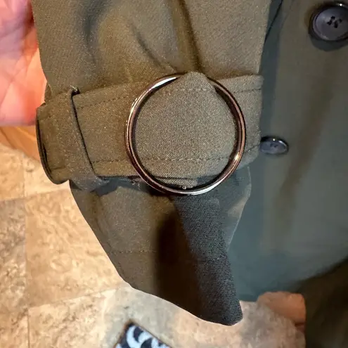 eBossy Women’s Double Breasted Duster Trench Coat Army Green Size Large