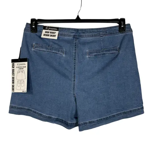D. Jeans SZ 16 Denim Jean Skort Shorts High-Waisted Stretch Zip-Fly Pockets Blue