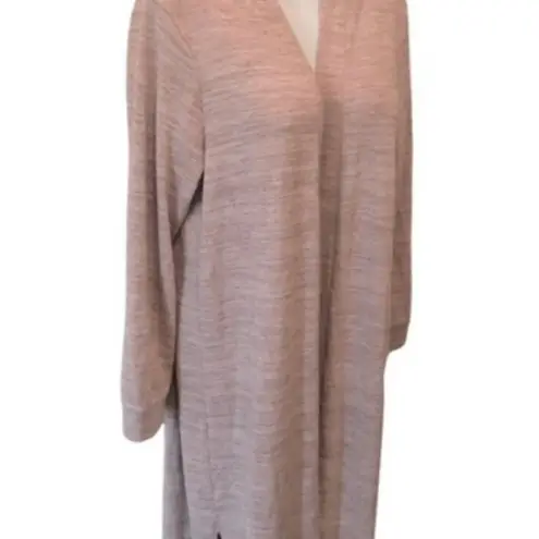 Soma Long Heather LS Duster Sz. M Side Splits Midi Length Lightweight Layering - Image 5