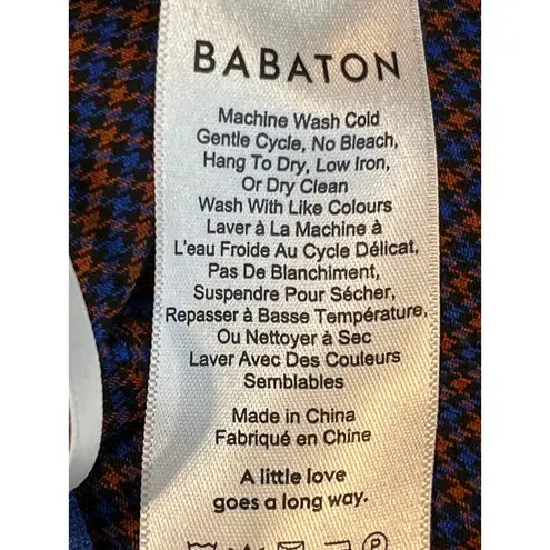 Babaton Aritizia Jethro Skirt in Blue Mini Grid Wrap Style Front Size 2 XS