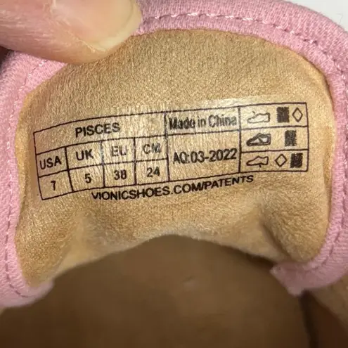 Vionic Shoes Woman's 7 Pink Canvas Lace Up Sunny Pisces Arch Support Comfort