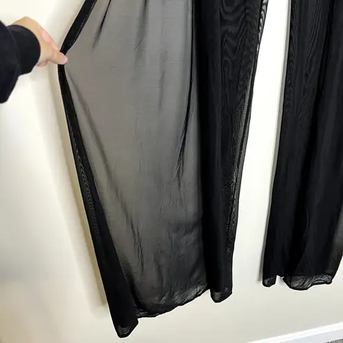 J Valentine Black Mesh Open Slit Festival Rave Costume Pants