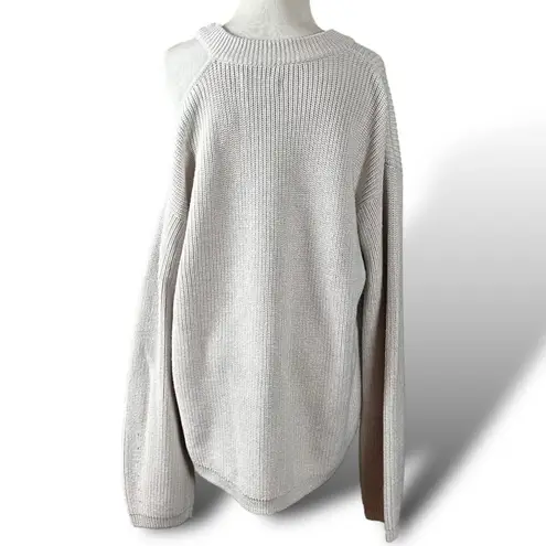 Anthropologie  Velvet Graham & Spencer XL Elise Sweater NWT Ivory Chunky Knit