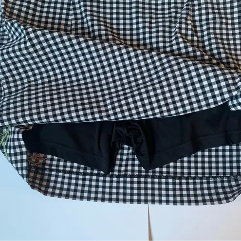 Charter Club Buffalo Plaid Stretchy Floral Embroidered Skirt w/ Built in Shorts