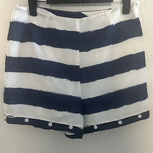 BCBGeneration  Navy Blue and White Stripe Silky Shorts Size 2