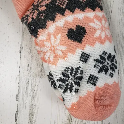 NWT Sherpa Lined Knit Winter Snowflake Holiday Design No