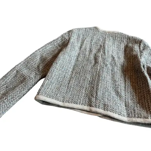 Amanda & Chelsea Wool Blend Button Down Blazer Jacket Tweed Classic Size Medium