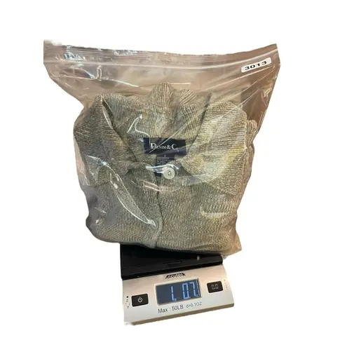 VTG Denim & Co. Chenille Cardigan Sweater S Tan Button Front Long Sleeve Brown