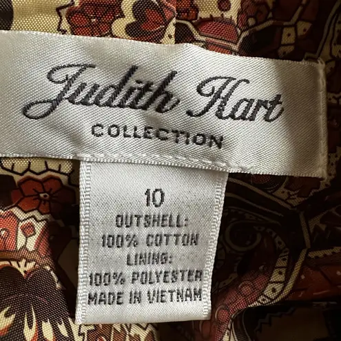 Judith Hart Burnt Orange Rust Velvet Blazer Size 10 Pockets Paisley Liner