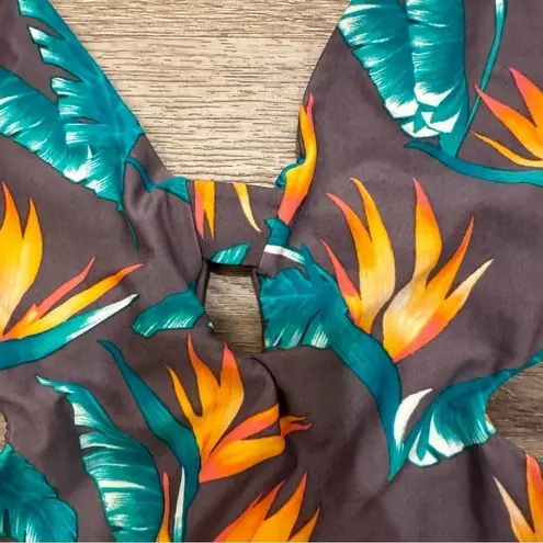 Tori Praver Swimwear Seafoam One Piece Birds of Paradise Tropical Swimsuit med
