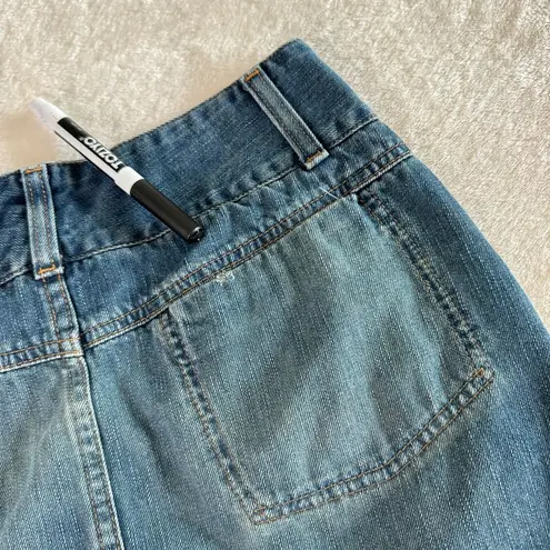 American Eagle American‎ Eagle Y2K Denim Mini Skirt Womens Sz 4 Blue Snap Western VTG Festival