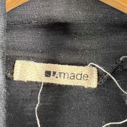 LA Made Tunic Dress Black Long Sleeve Mock Neck US Made Estimated Small Oversized