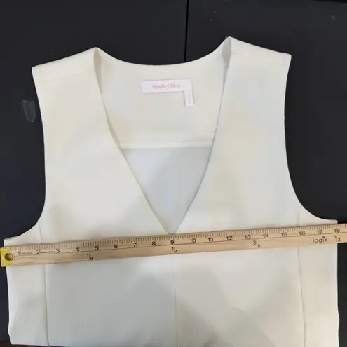 See By Chloe 40 US XS Crepe Mini Dress Jumper A-Line V-Neck Lace Hem Oversized