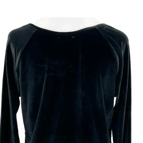 Sundance Enchantress Black Velvet Red Embroidered Lace Overlay Top Size M