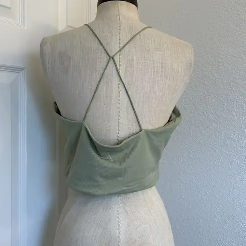 Nike  dri fit ribbed sports bra sage green