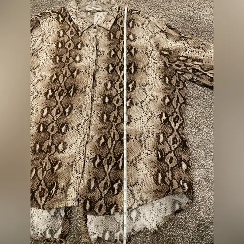 Alexander Jordan Snake Skin Flowy Top Animal Print Black Size XL