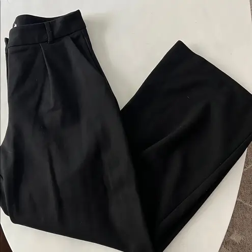 Velvet by Graham & Spencer Leona High Rise Wide Leg Trouser Pants Pockets 6 $229 Black