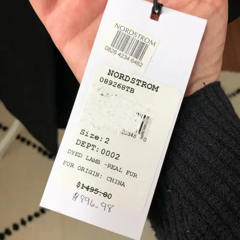 Fleurette Double Breasted Wool Coat Lamb NWT 2 Black