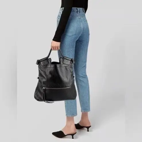 Foley + Corinna's downtown tote crossbody in black with silver hardware